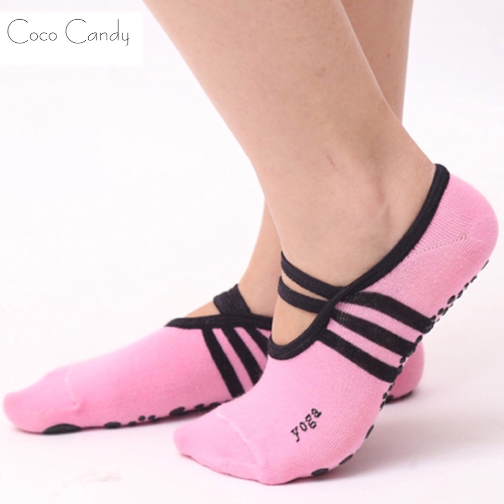 🆕Non-Slip Grip Pink Yoga Pilates Dance Socks - Picture 3 of 6